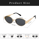 essntl Series Retro Oval Sunglasses For Women & Men - Gold Grey essntl Series Retro Oval Sunglasses For Women & Men - Gold Grey