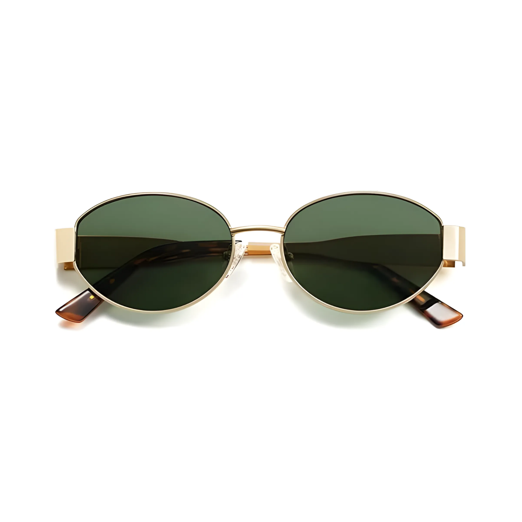 essntl Series Retro Oval Sunglasses For Women & Men - Gold Green essntl Series Retro Oval Sunglasses For Women & Men - Gold Green