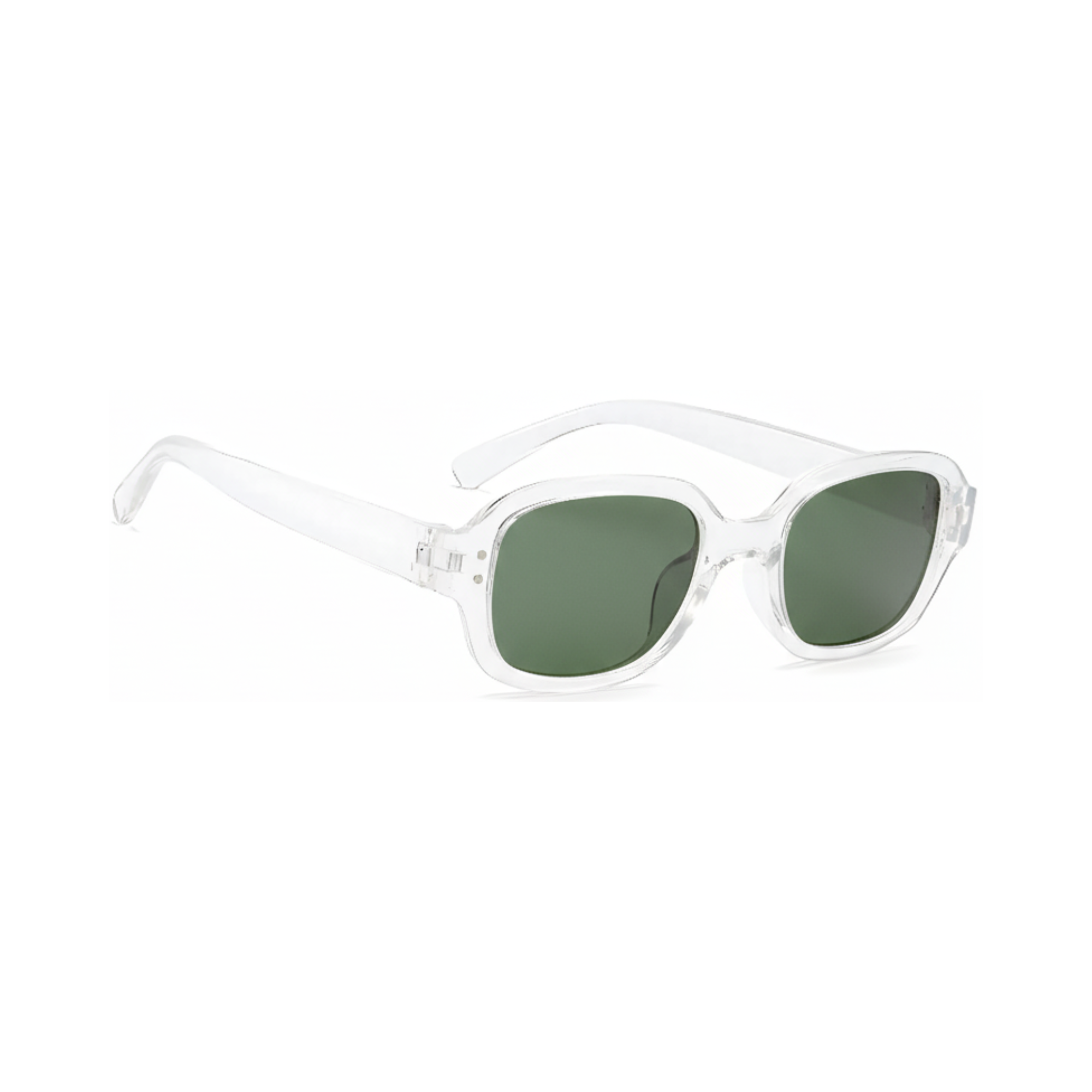 Dotted Series Retro Y2K Rectangle Polarized Sunglasses - Transparent Green Dotted Series Retro Y2K Rectangle Polarized Sunglasses - Transparent Green