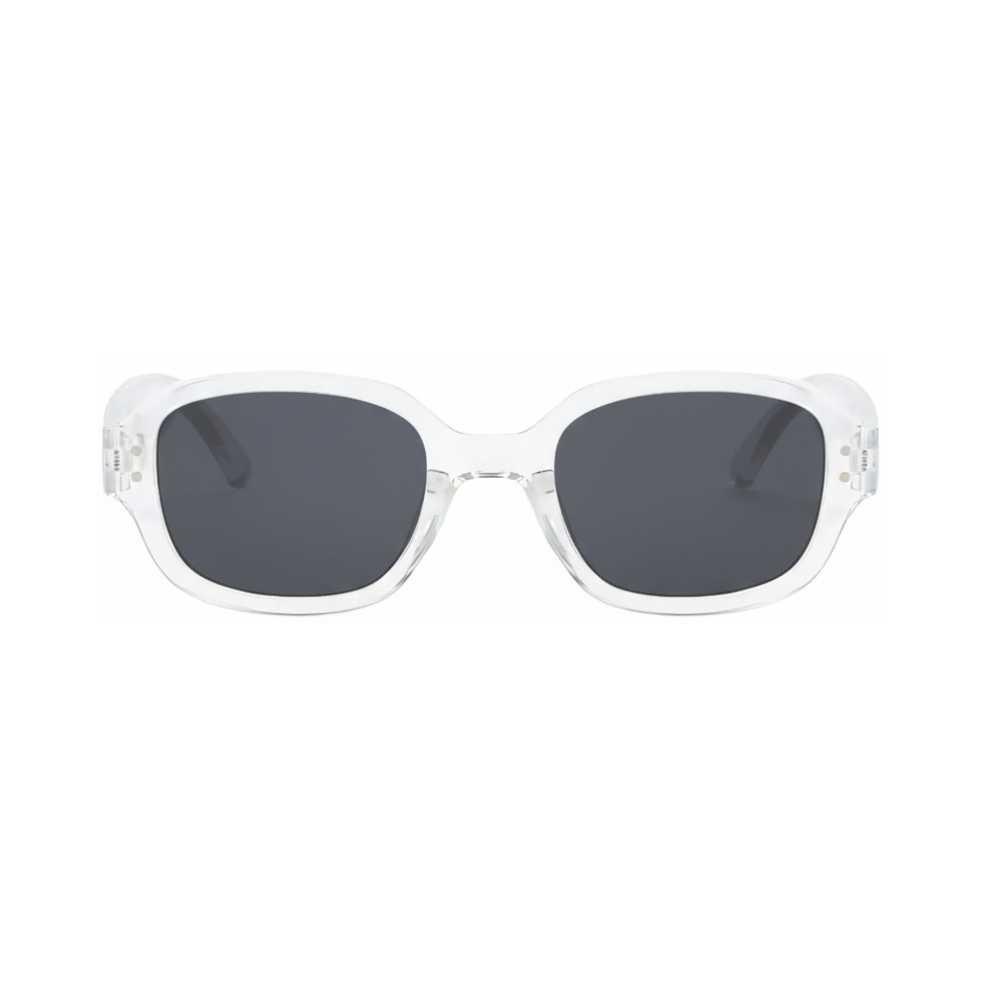 Dotted Series Retro Y2K Rectangle Polarized Sunglasses - Transparent Grey Dotted Series Retro Y2K Rectangle Polarized Sunglasses - Transparent Grey