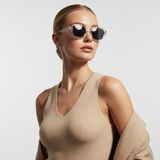 Dotted Series Retro Y2K Rectangle Polarized Sunglasses - Transparent Grey Dotted Series Retro Y2K Rectangle Polarized Sunglasses - Transparent Grey