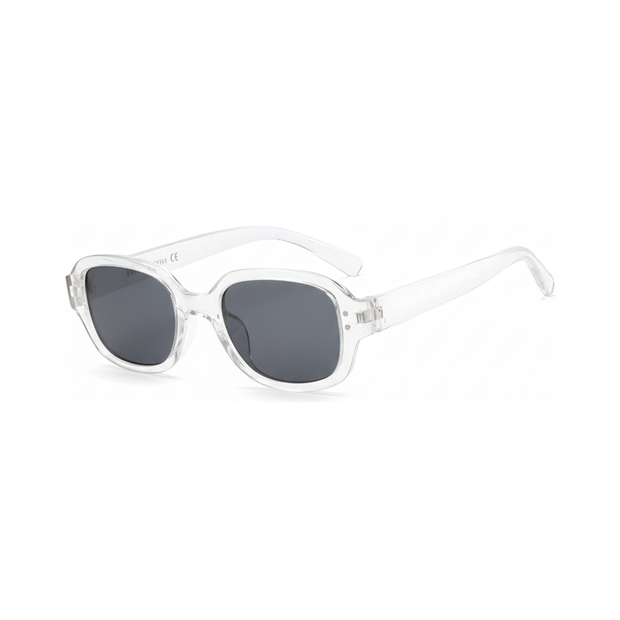 Dotted Series Retro Y2K Rectangle Polarized Sunglasses - Transparent Grey Dotted Series Retro Y2K Rectangle Polarized Sunglasses - Transparent Grey