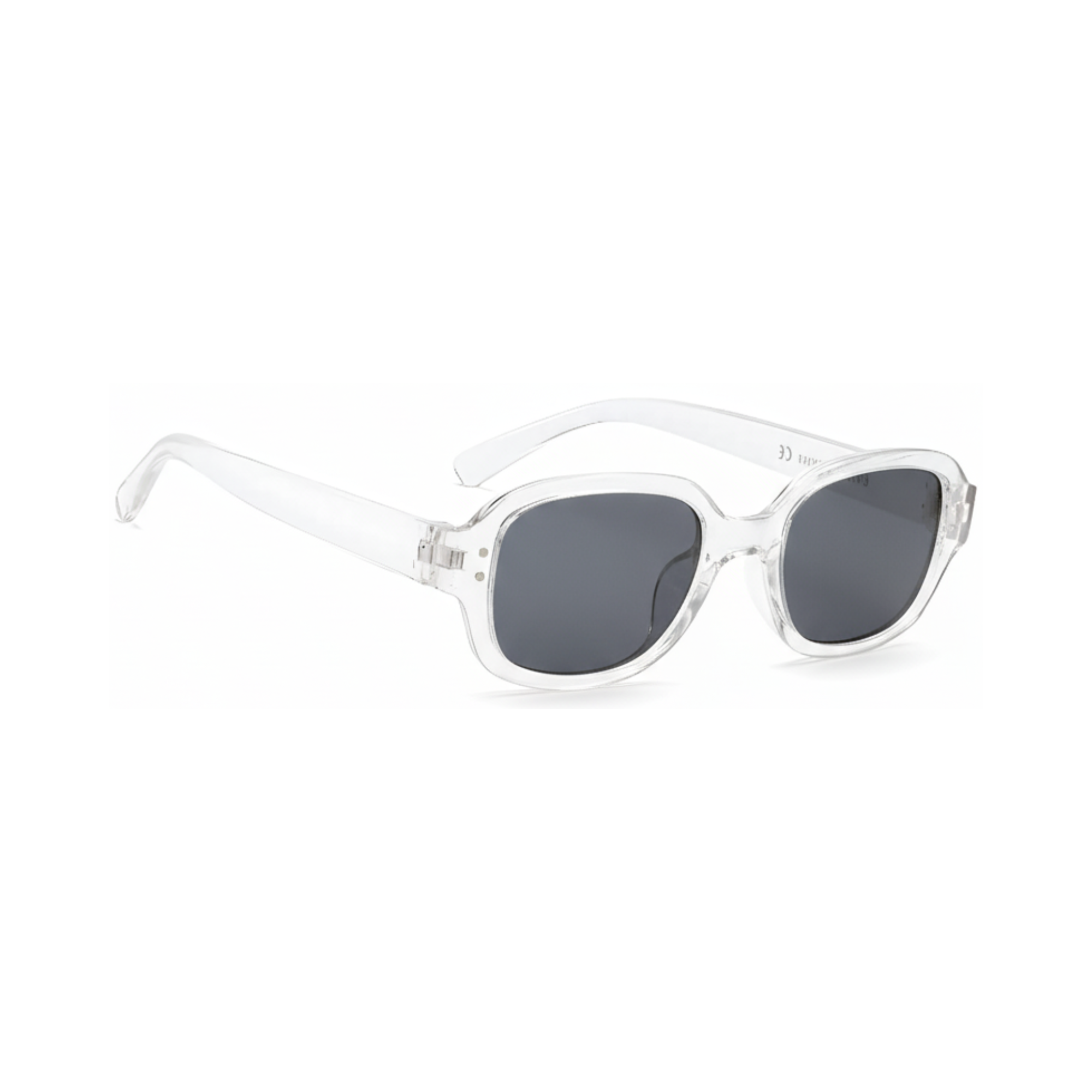 Dotted Series Retro Y2K Rectangle Polarized Sunglasses - Transparent Grey Dotted Series Retro Y2K Rectangle Polarized Sunglasses - Transparent Grey