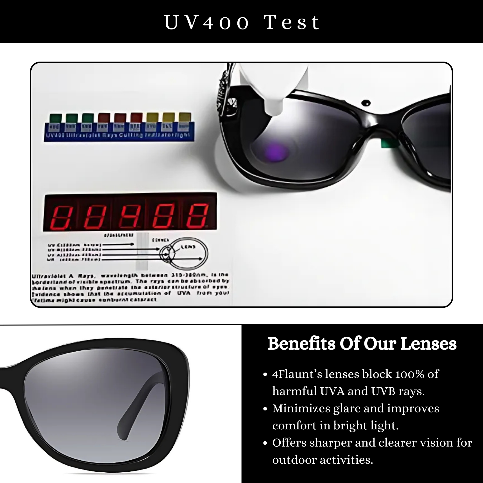 essntl series Butterfly Sparkling Crystal Sunglasses For Women - Ultra Black essntl series Butterfly Sparkling Crystal Sunglasses For Women - Ultra Black