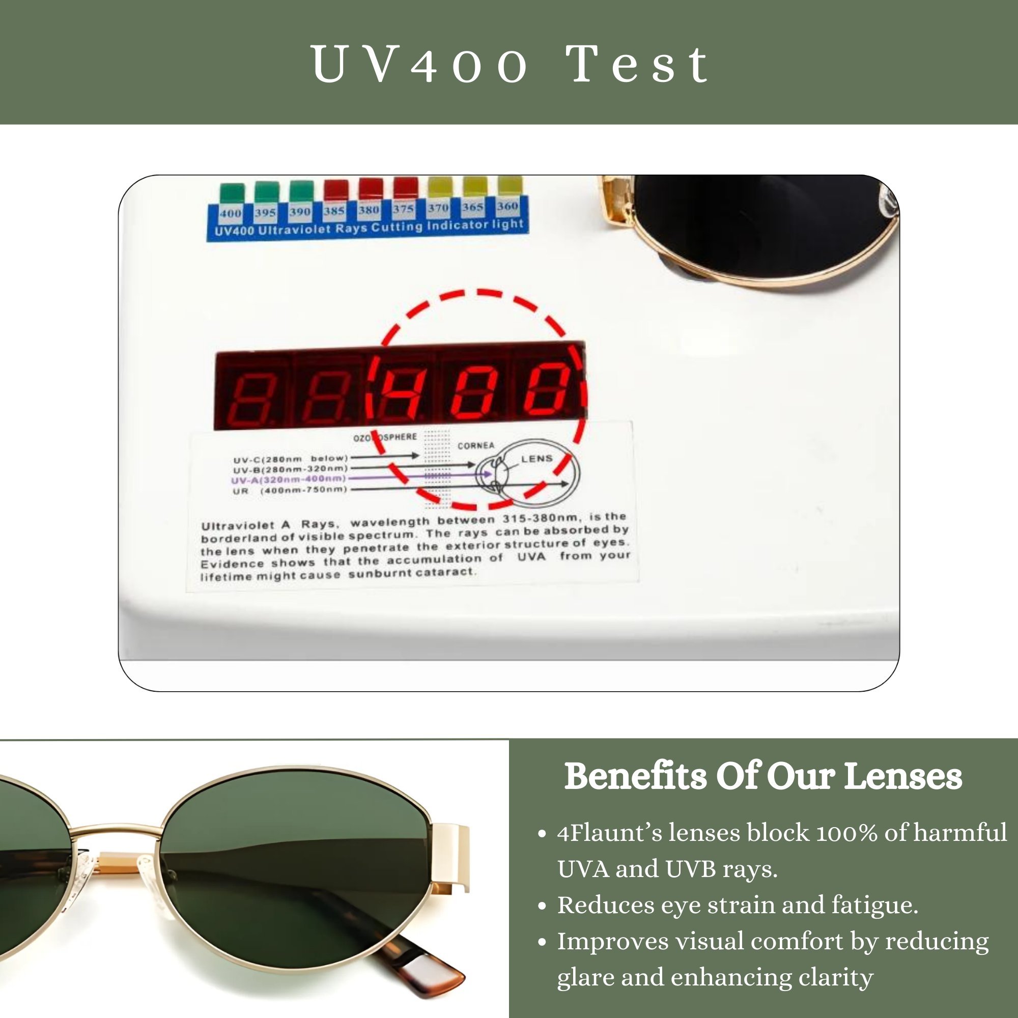 essntl Series Retro Oval Sunglasses For Women & Men - Gold Green essntl Series Retro Oval Sunglasses For Women & Men - Gold Green