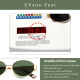 essntl Series Retro Oval Sunglasses For Women & Men - Gold Green essntl Series Retro Oval Sunglasses For Women & Men - Gold Green