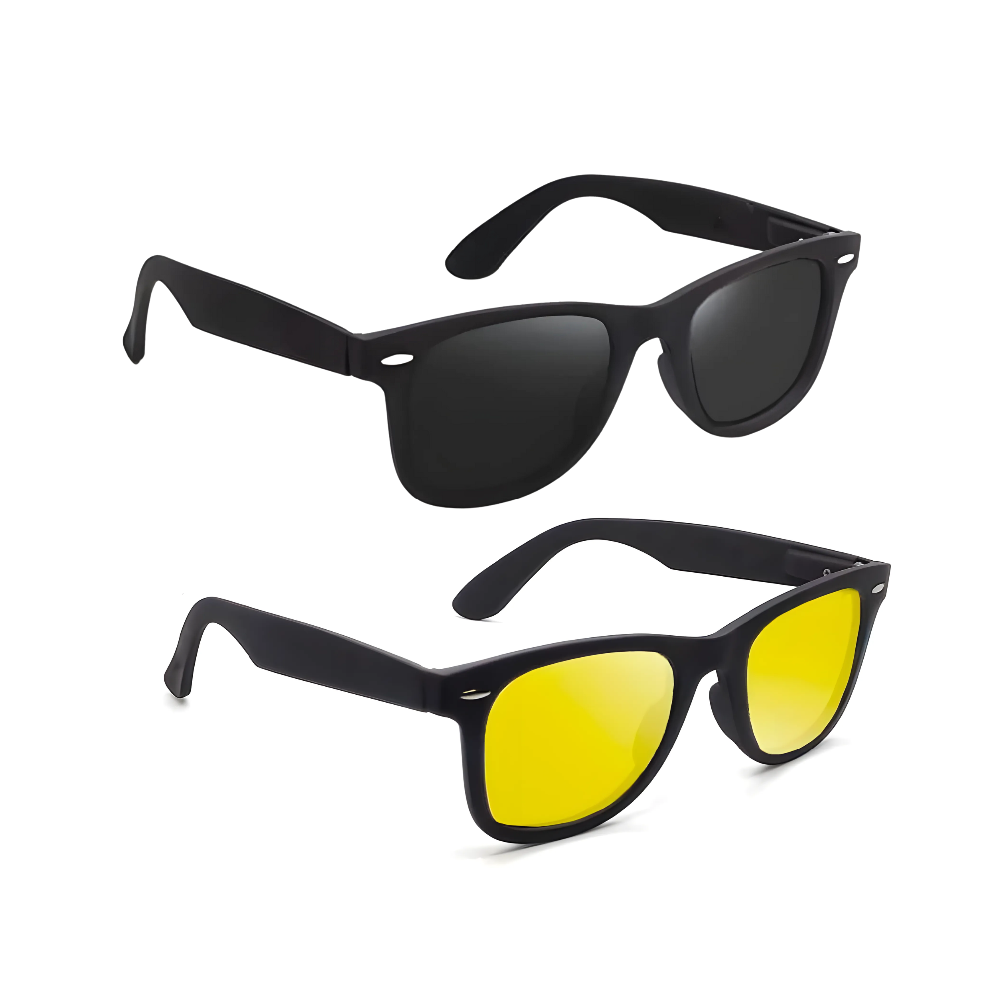 Klassic Series Polarized Wayfarer Sunglasses For Men & Women - (Grey & Yellow Lenses) Klassic Series Polarized Wayfarer Sunglasses For Men & Women - (Grey & Yellow Lenses)