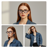 essntl series Retro Vintage 90s Oval Computer Glasses For Men & Women - Black Clear essntl series Retro Vintage 90s Oval Computer Glasses For Men & Women - Black Clear