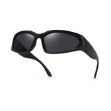 Futuristic Series Y2K Wraparound Sunglasses - Black Frame Grey Lenses Futuristic Series Y2K Wraparound Sunglasses - Black Frame Grey Lenses