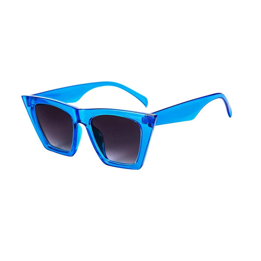 Flat Top Cateye Sunglasses For Women - Blue