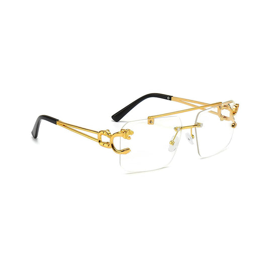HautRim Series Rimless Square Unisex Computer Glasses (Zero Power)