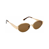 essntl Series Retro Oval Sunglasses For Women & Men - Gold Frame Brown Lenses essntl Series Retro Oval Sunglasses For Women & Men - Gold Frame Brown Lenses