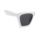 Flat Top Cateye Sunglasses For Women - White Flat Top Cateye Sunglasses For Women - White