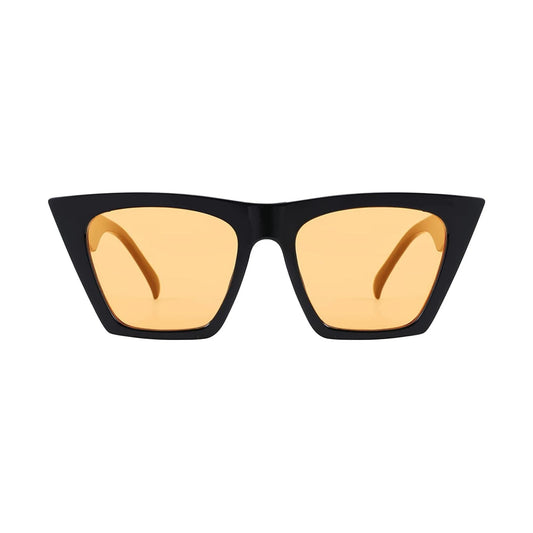 Flat Top Cateye Sunglasses For Women - Yellow