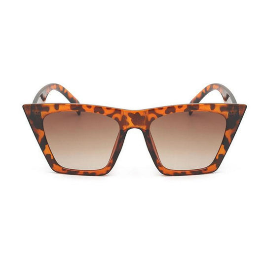Flat Top Cateye Sunglasses For Women - Leopard Print