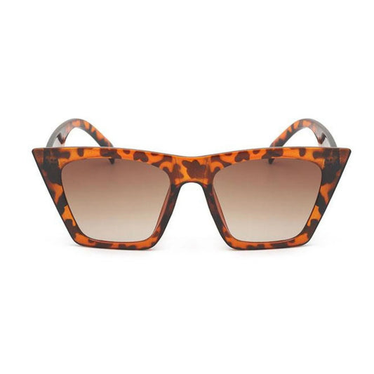 Flat Top Cateye Sunglasses For Women - Leopard Print