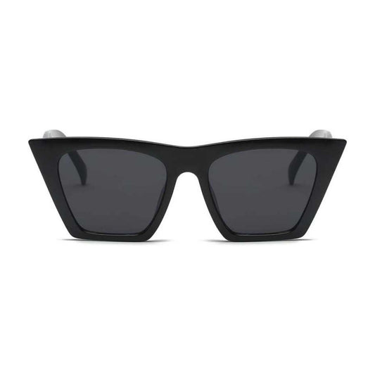 Flat Top Cateye Sunglasses For Women - Black