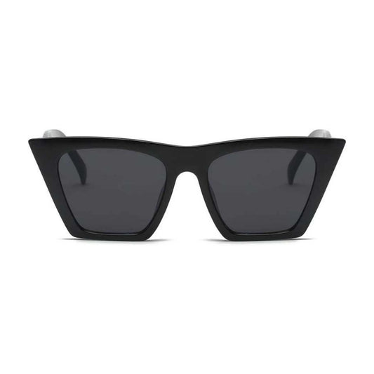 Flat Top Cateye Sunglasses For Women - Black