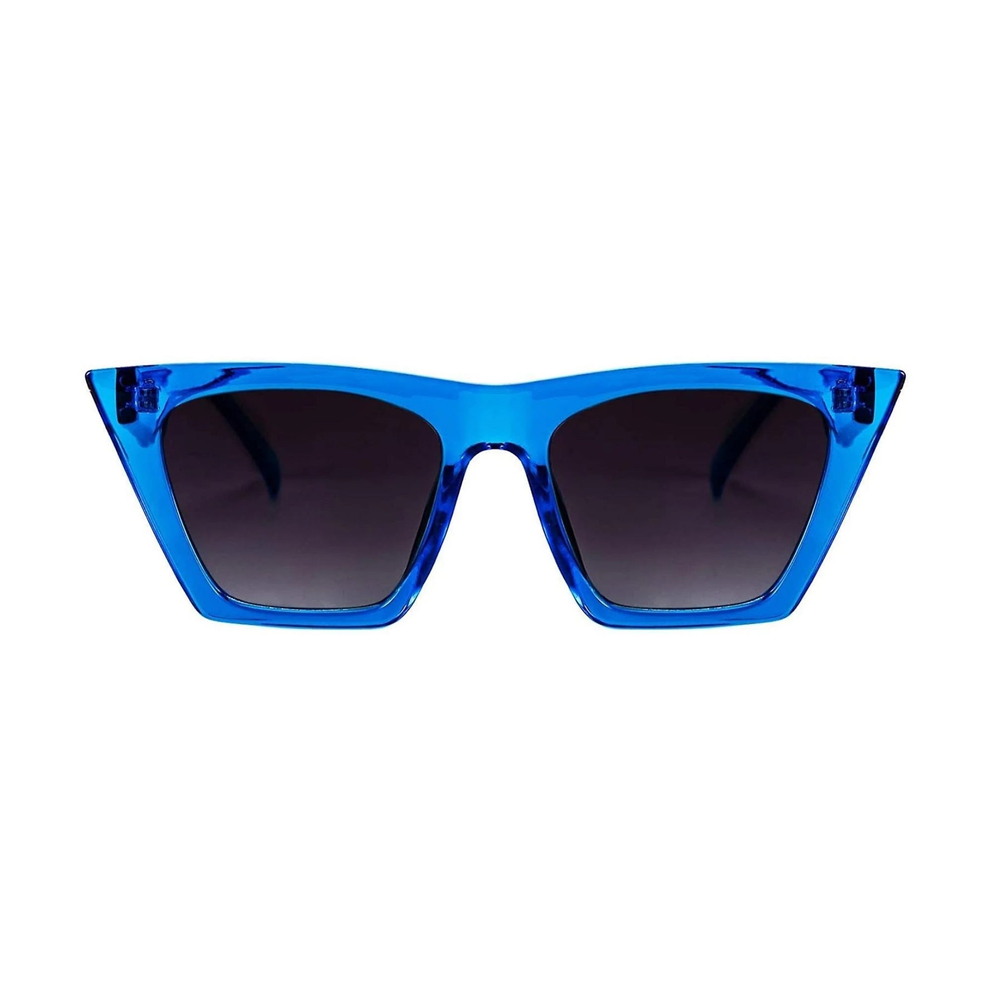 Flat Top Cateye Sunglasses For Women - Blue Flat Top Cateye Sunglasses For Women - Blue