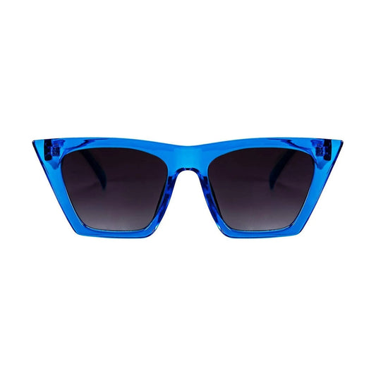 Flat Top Cateye Sunglasses For Women - Blue