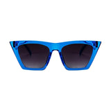 Flat Top Cateye Sunglasses For Women - Blue Flat Top Cateye Sunglasses For Women - Blue