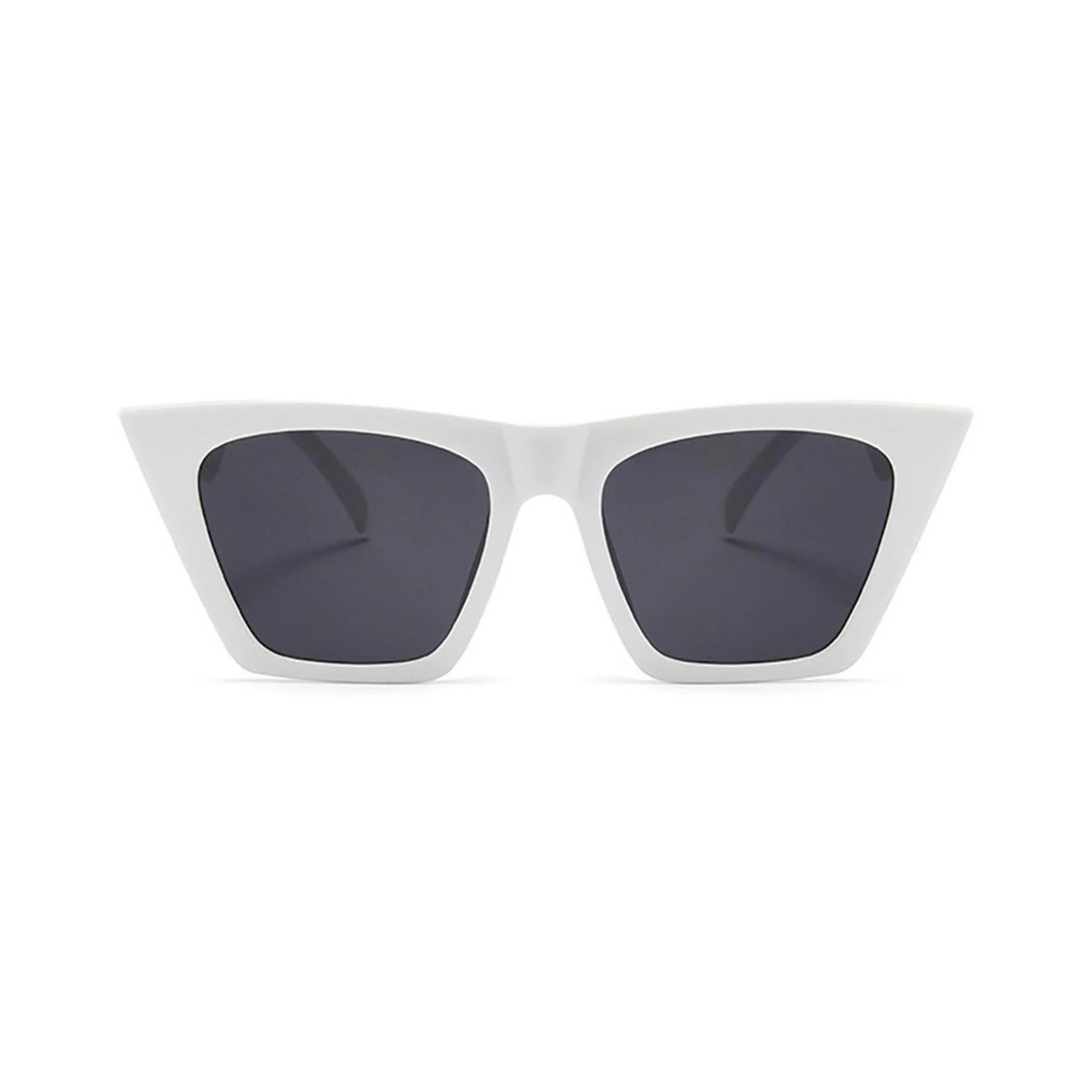 Flat Top Cateye Sunglasses For Women - White Flat Top Cateye Sunglasses For Women - White