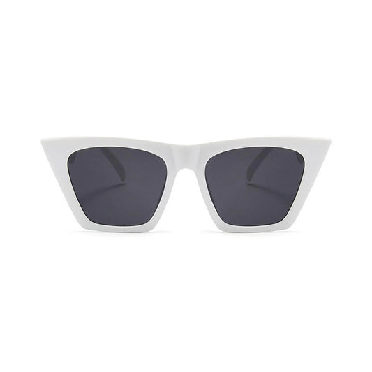 Flat Top Cateye Sunglasses For Women - White