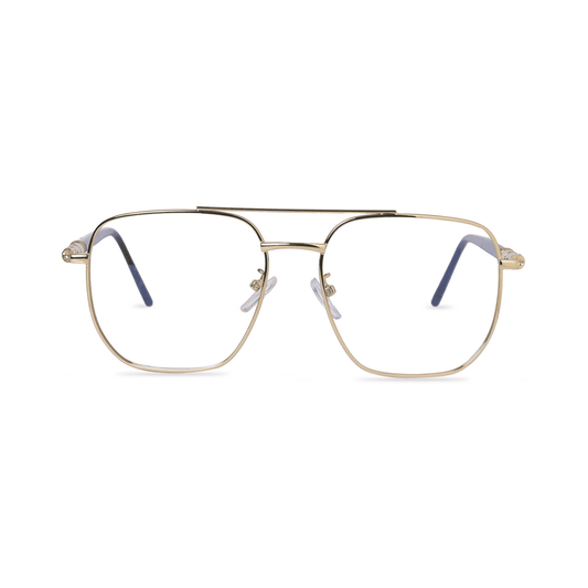 essntl Series Zero Power Blue Light Filter Lenses, Anti Glare Computer Glasses | Photochromic Lenses & 100% UV400 Protected (Gold)