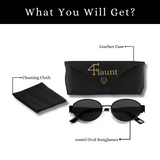 essntl Series Retro Oval Sunglasses For Women & Men - Matte Black Frame Grey Lenses essntl Series Retro Oval Sunglasses For Women & Men - Matte Black Frame Grey Lenses
