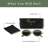 essntl Series Retro Oval Sunglasses For Women & Men - Gold Green essntl Series Retro Oval Sunglasses For Women & Men - Gold Green
