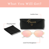 essntl Series Retro Oval Sunglasses For Women & Men - Gold Frame Pink Mirrored essntl Series Retro Oval Sunglasses For Women & Men - Gold Frame Pink Mirrored