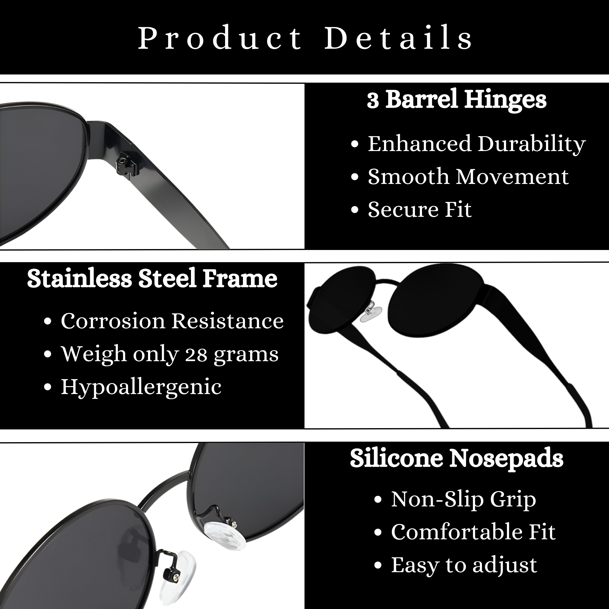 essntl Series Retro Oval Sunglasses For Women & Men - Matte Black Frame Grey Lenses essntl Series Retro Oval Sunglasses For Women & Men - Matte Black Frame Grey Lenses