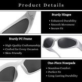 Futuristic Series Y2K Wraparound Sunglasses - Black Frame Grey Lenses Futuristic Series Y2K Wraparound Sunglasses - Black Frame Grey Lenses