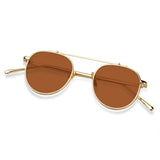 DISC Series Metal Frame Round Sunglasses - Gold Brown DISC Series Metal Frame Round Sunglasses - Gold Brown