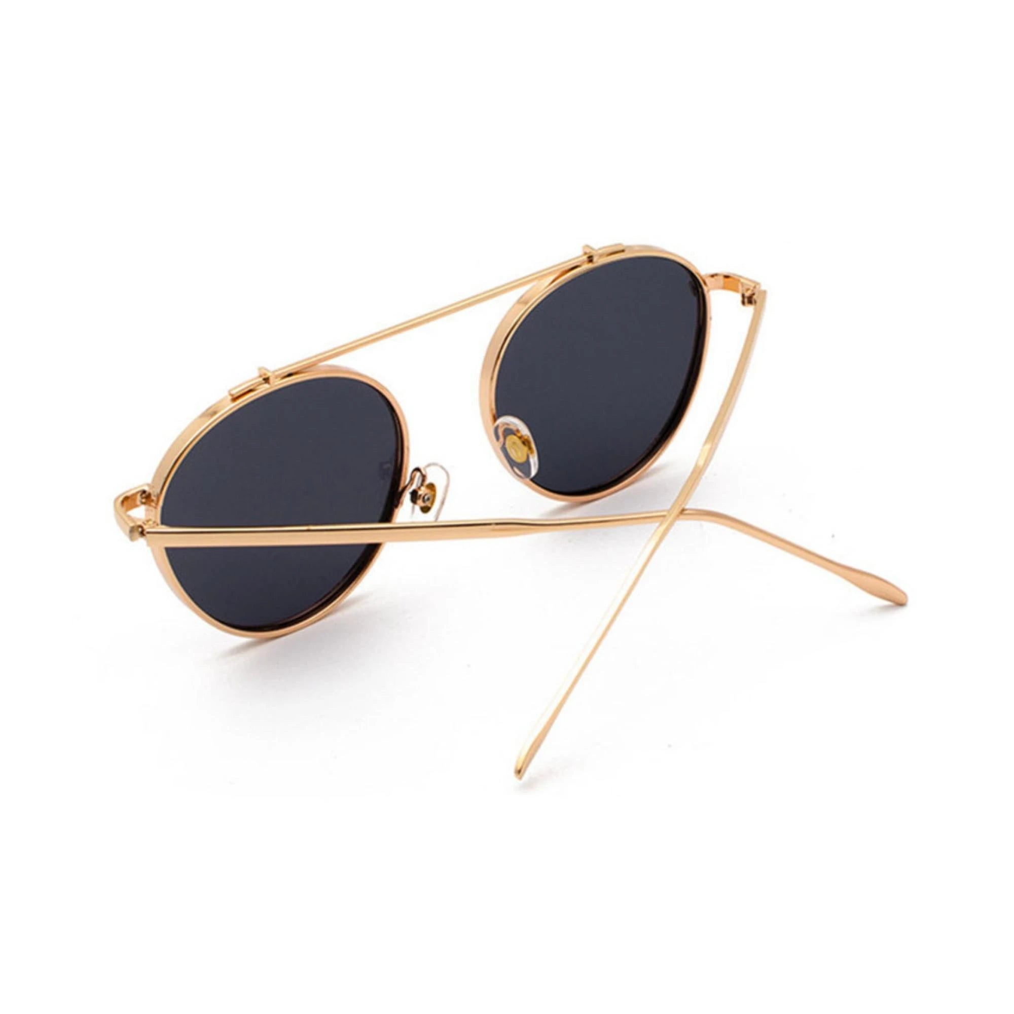 DISC Series Metal Frame Round Sunglasses - Gold Black DISC Series Metal Frame Round Sunglasses - Gold Black