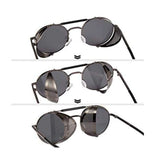 DISC Series Steampunk Side Shield Round Sunglasses - Black DISC Series Steampunk Side Shield Round Sunglasses - Black