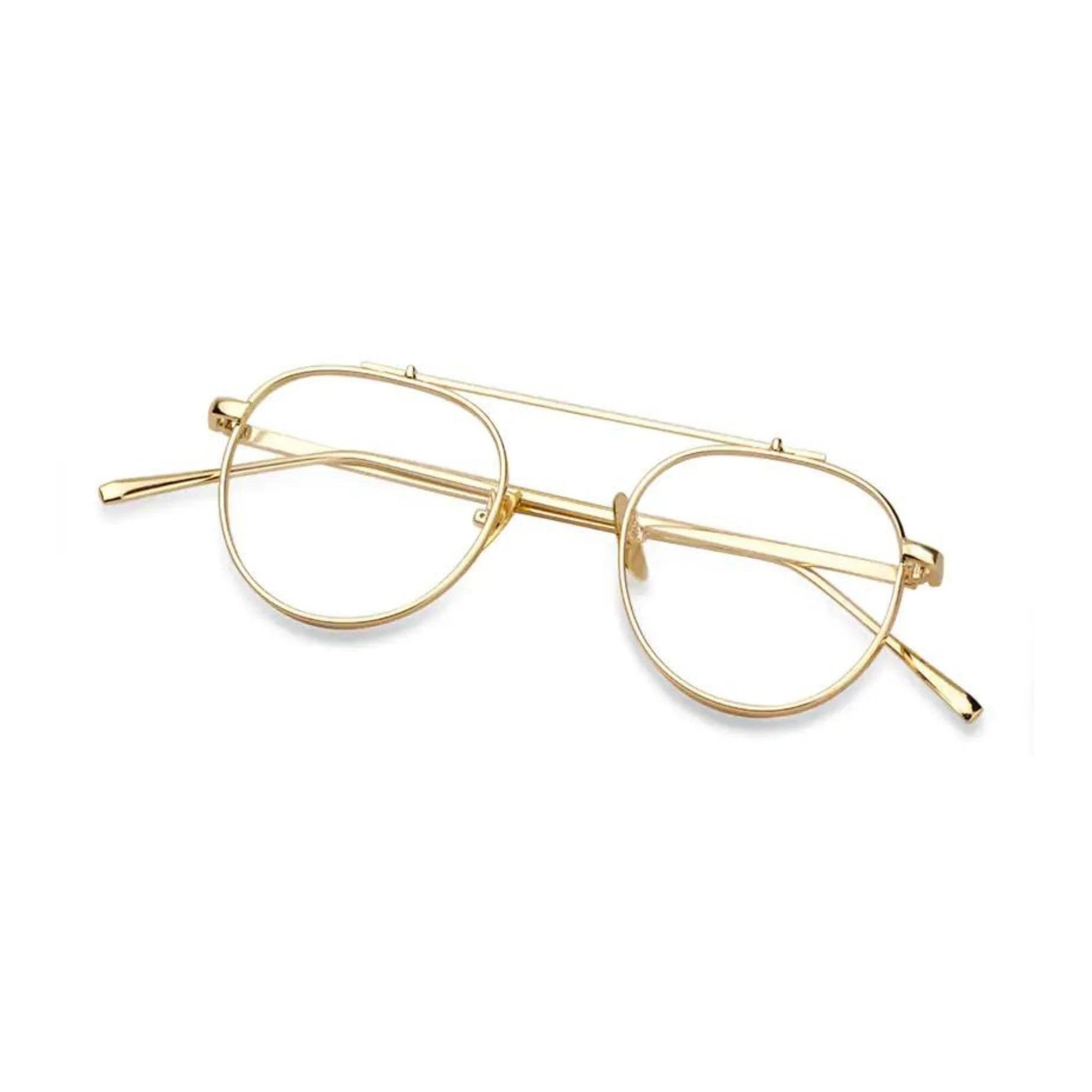 DISC Series Metal Frame Round Sunglasses - Gold Clear DISC Series Metal Frame Round Sunglasses - Gold Clear