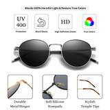 essntl series Vintage Round Sunglasses For Men & Women Silver Black essntl series Vintage Round Sunglasses For Men & Women Silver Black