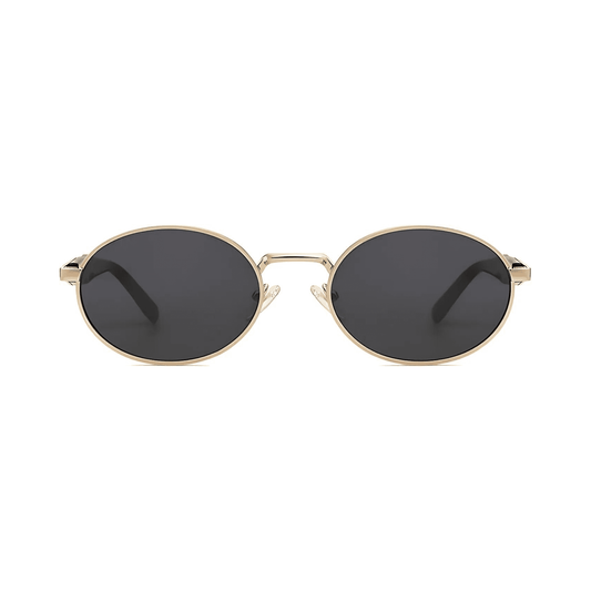 essntl Series Retro Oval Sunglasses For Men & Women - Golden Ash