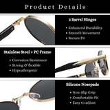 essntl Series Retro Oval Sunglasses For Men & Women - Emerald Green essntl Series Retro Oval Sunglasses For Men & Women - Emerald Green