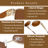 essntl Series Retro Oval Sunglasses For Women & Men - Gold Frame Brown Lenses essntl Series Retro Oval Sunglasses For Women & Men - Gold Frame Brown Lenses