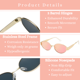 essntl Series Retro Oval Sunglasses For Women & Men - Gold Frame Pink Mirrored essntl Series Retro Oval Sunglasses For Women & Men - Gold Frame Pink Mirrored