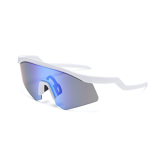 Xplorer Half-Rim Sports Sunglasses - White Blue