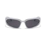 Futuristic Series Y2K Wraparound Sunglasses - Silver Frame Grey Lenses Futuristic Series Y2K Wraparound Sunglasses - Silver Frame Grey Lenses