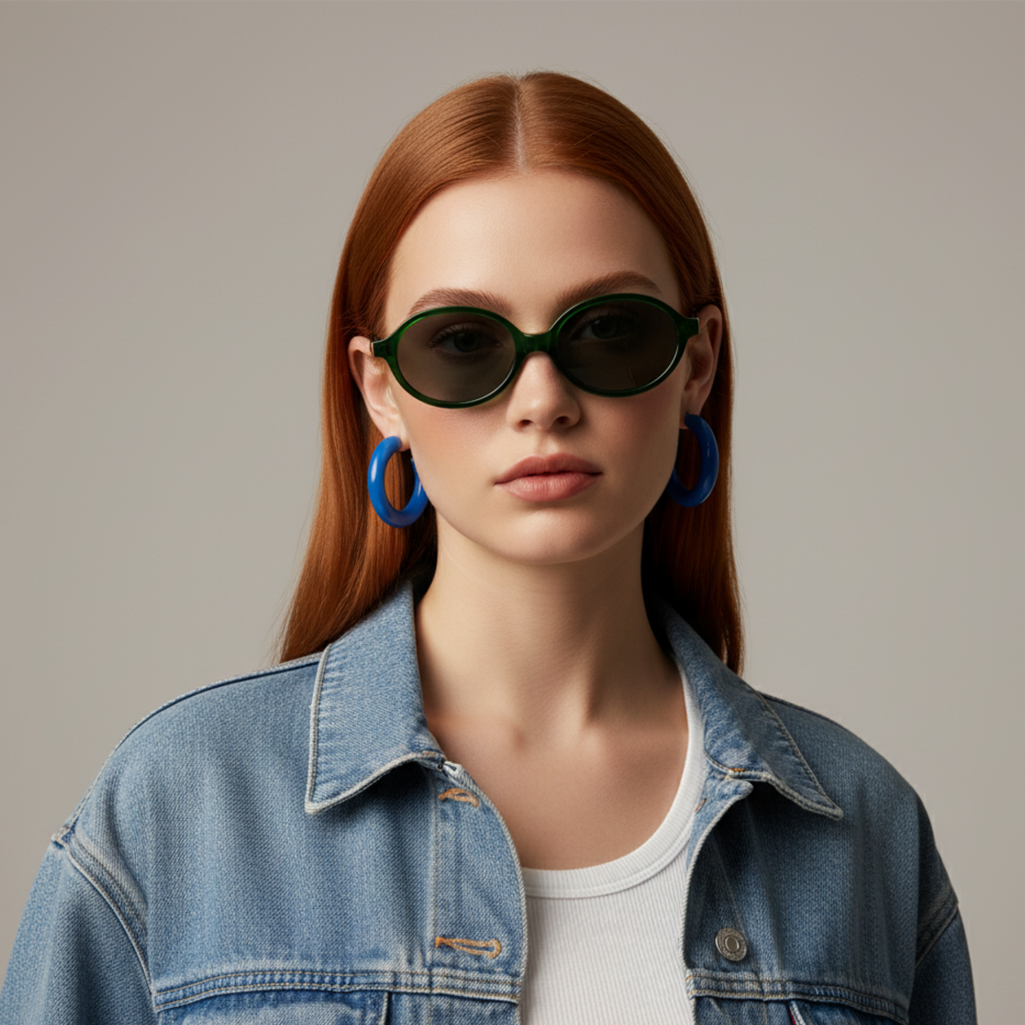 essntl series Retro Vintage 90s Oval Sunglasses For Men & Women - Green Leopard Grey essntl series Retro Vintage 90s Oval Sunglasses For Men & Women - Green Leopard Grey