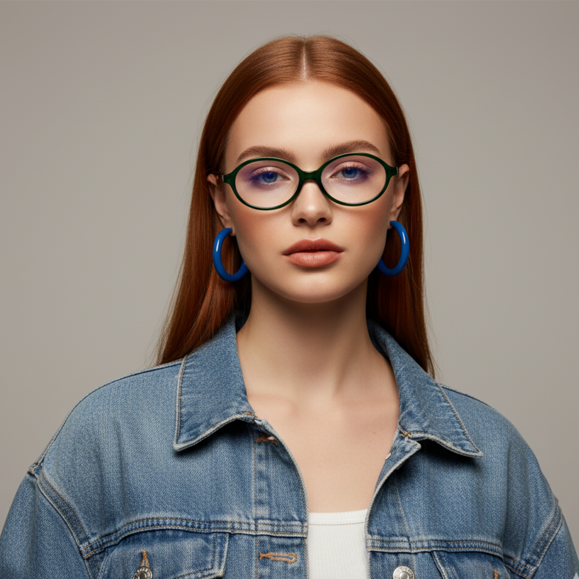 essntl series Retro Vintage 90s Oval Computer Glasses For Women - Green Leopard essntl series Retro Vintage 90s Oval Computer Glasses For Women - Green Leopard