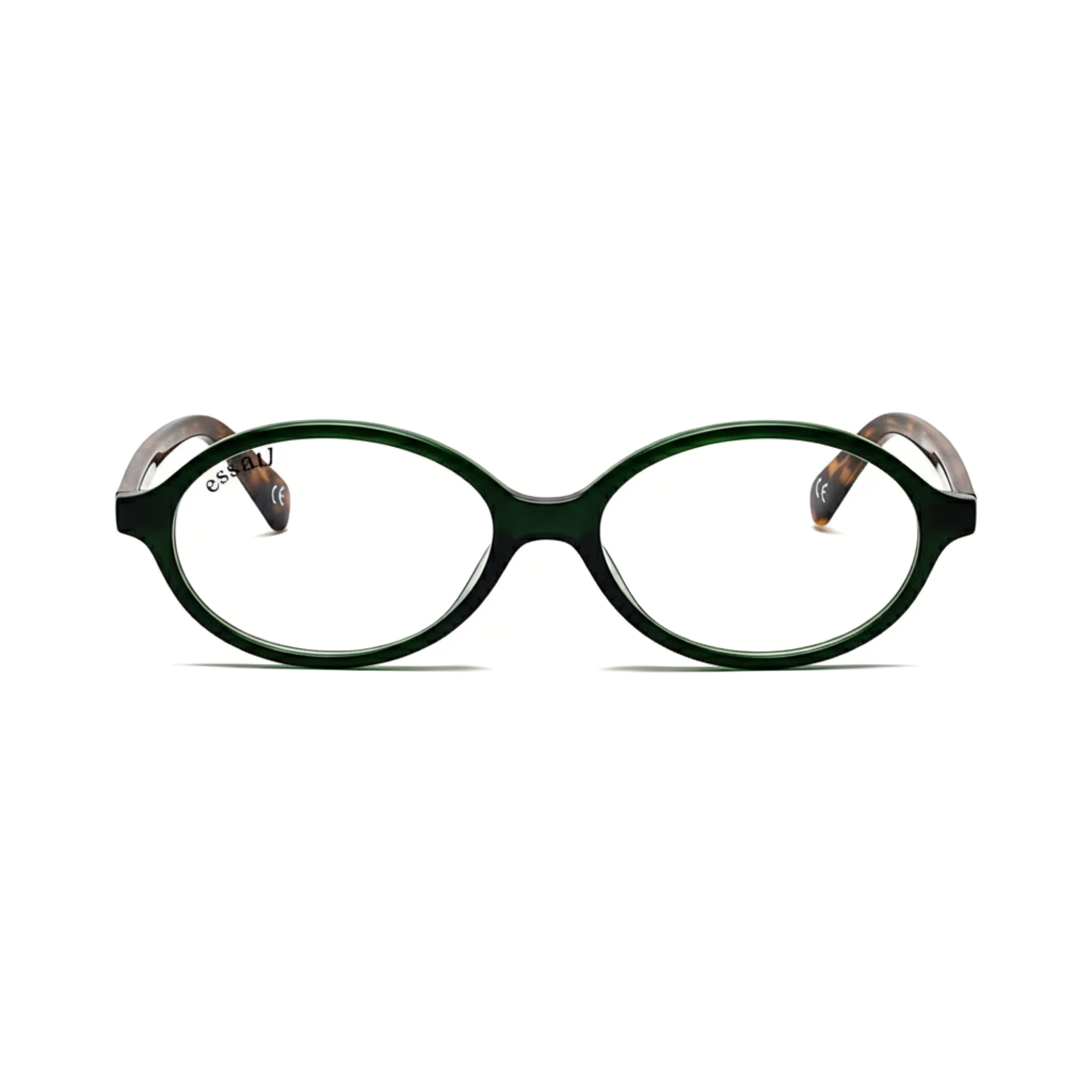 essntl series Retro Vintage 90s Oval Computer Glasses For Women - Green Leopard essntl series Retro Vintage 90s Oval Computer Glasses For Women - Green Leopard