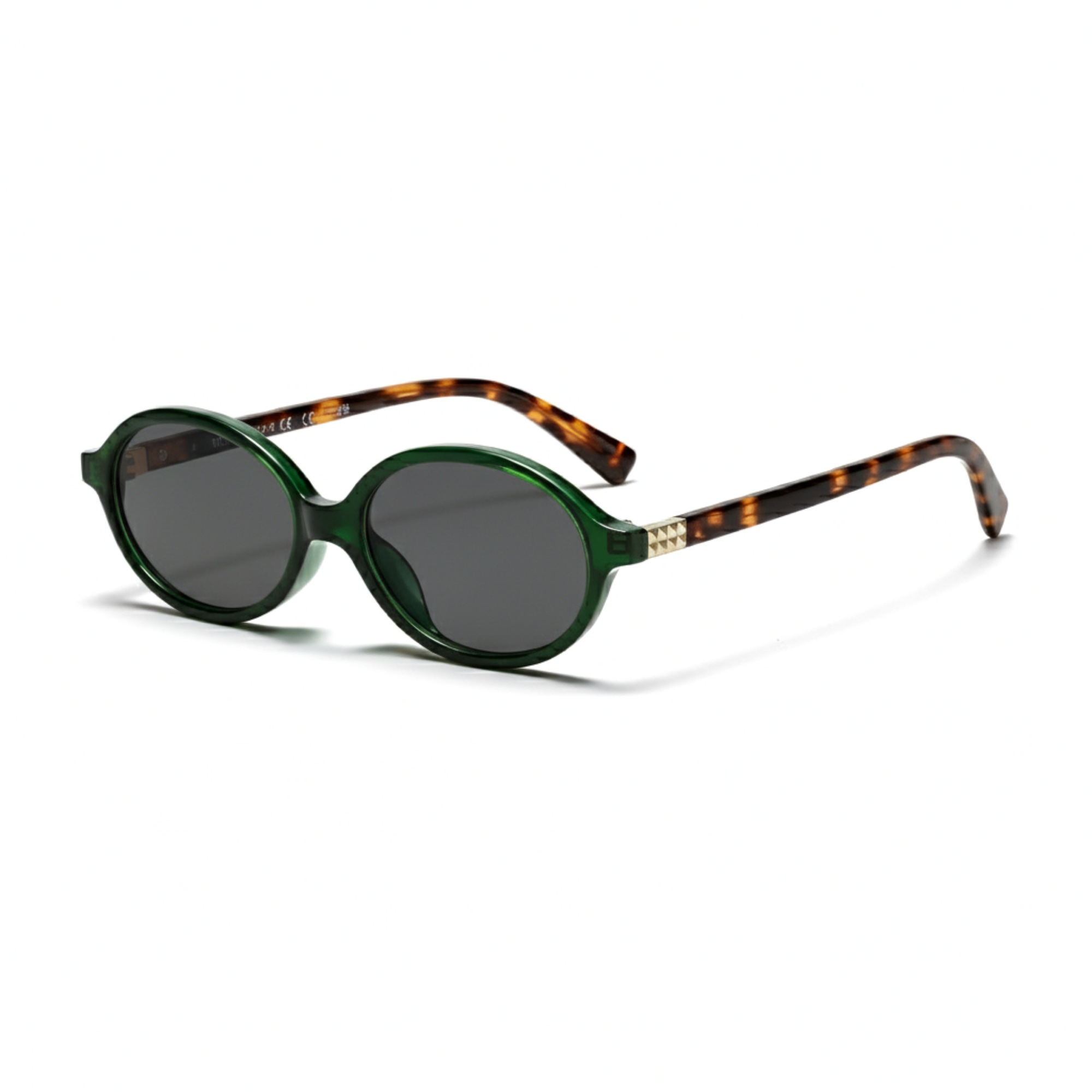 essntl series Retro Vintage 90s Oval Sunglasses For Men & Women - Green Leopard Grey essntl series Retro Vintage 90s Oval Sunglasses For Men & Women - Green Leopard Grey