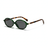 essntl series Retro Vintage 90s Oval Sunglasses For Men & Women - Green Leopard Grey essntl series Retro Vintage 90s Oval Sunglasses For Men & Women - Green Leopard Grey