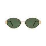 essntl Series Retro Oval Sunglasses For Women & Men - Gold Green essntl Series Retro Oval Sunglasses For Women & Men - Gold Green